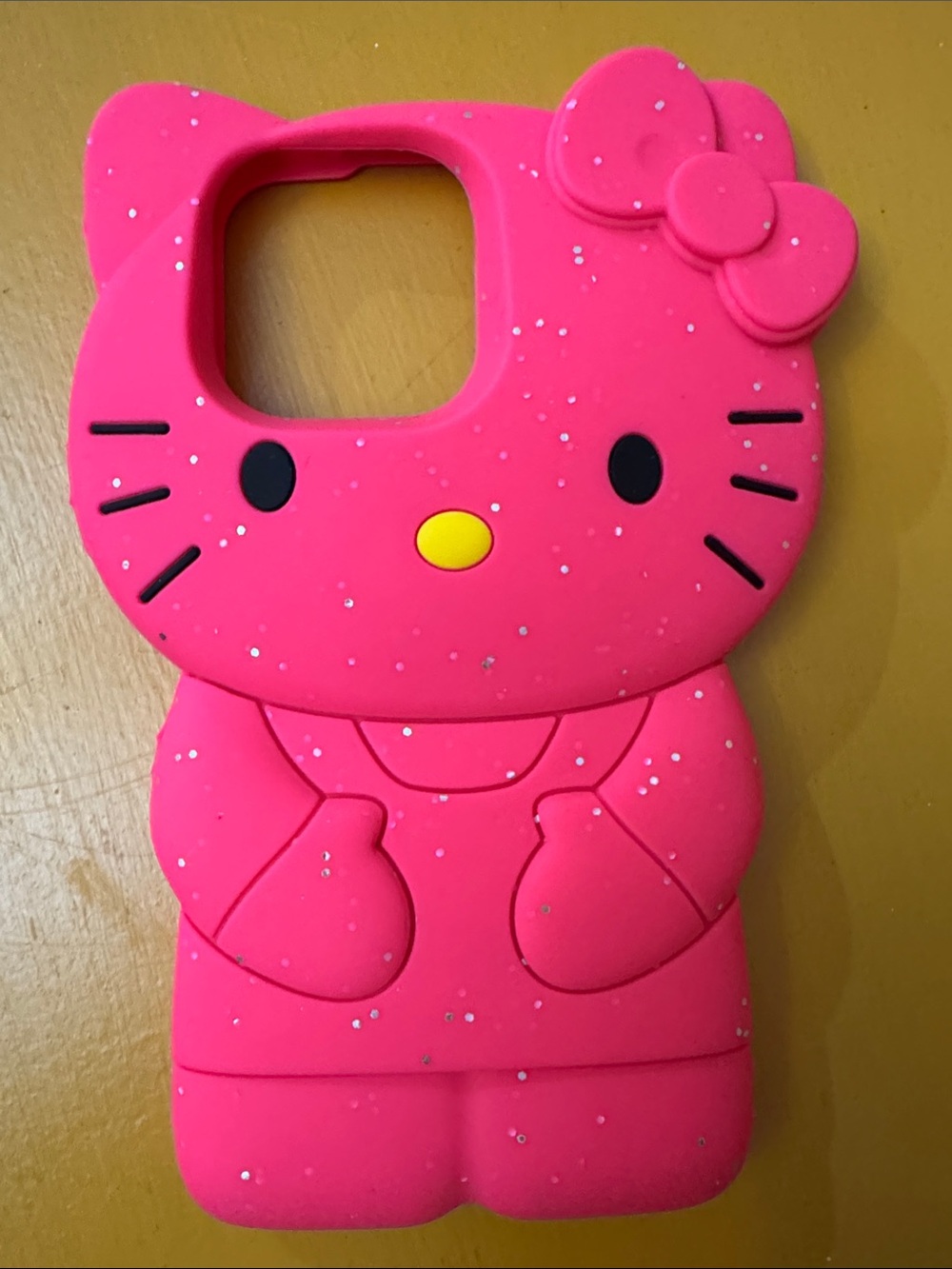Hello Kitty Hot Pink Silicone Case with Glitter